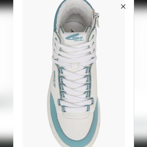 Sam Edelman Irving High Top Platform Sneaker White and Blue High-Top Sneakers - Picture 4 of 10